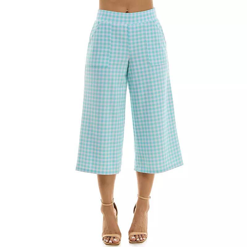 Women's Nina Leonard Gingham Coulotte Pants,  Product Image