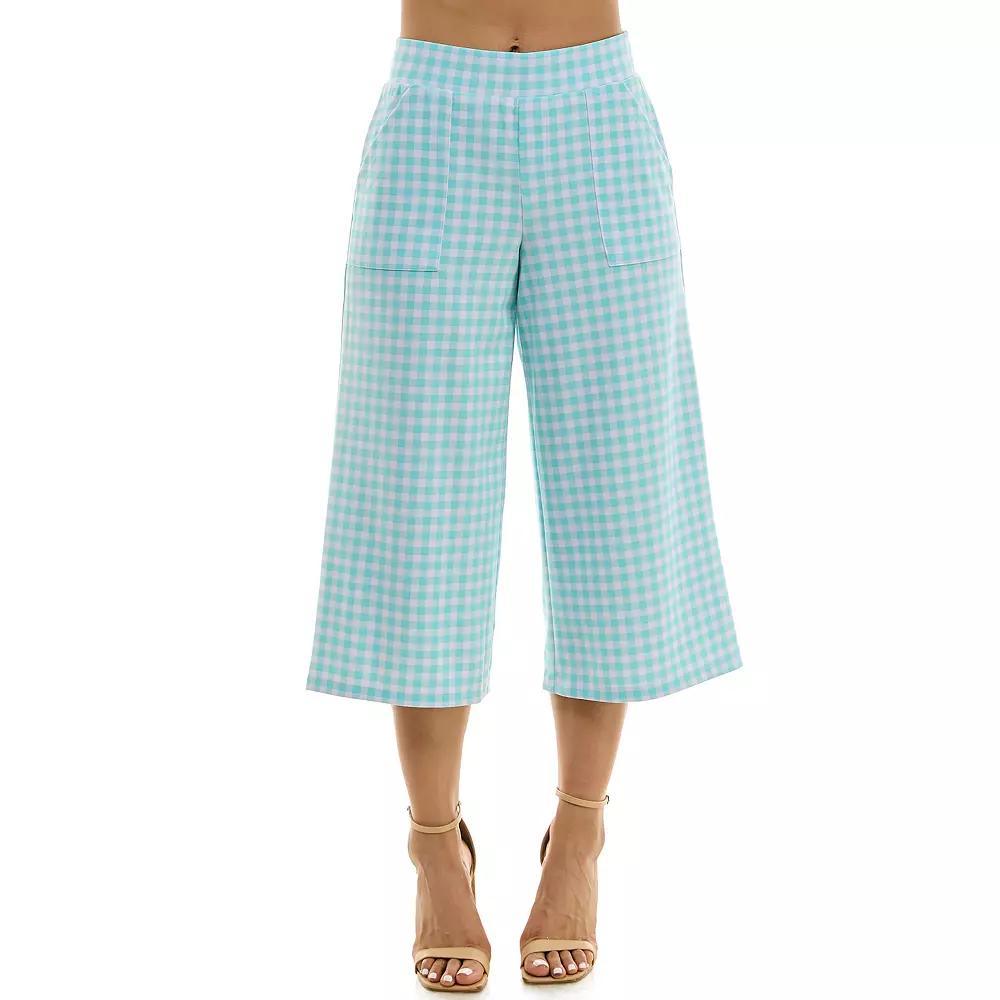 Women's Nina Leonard Gingham Coulotte Pants,  Product Image