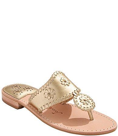 Jack Rogers Jacks Leather Flat Thong Sandals Product Image