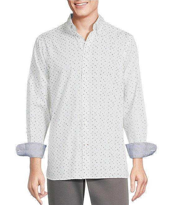 Cremieux Blue Label Long Sleeve Button Down Dotted Poplin Woven Shirt Product Image