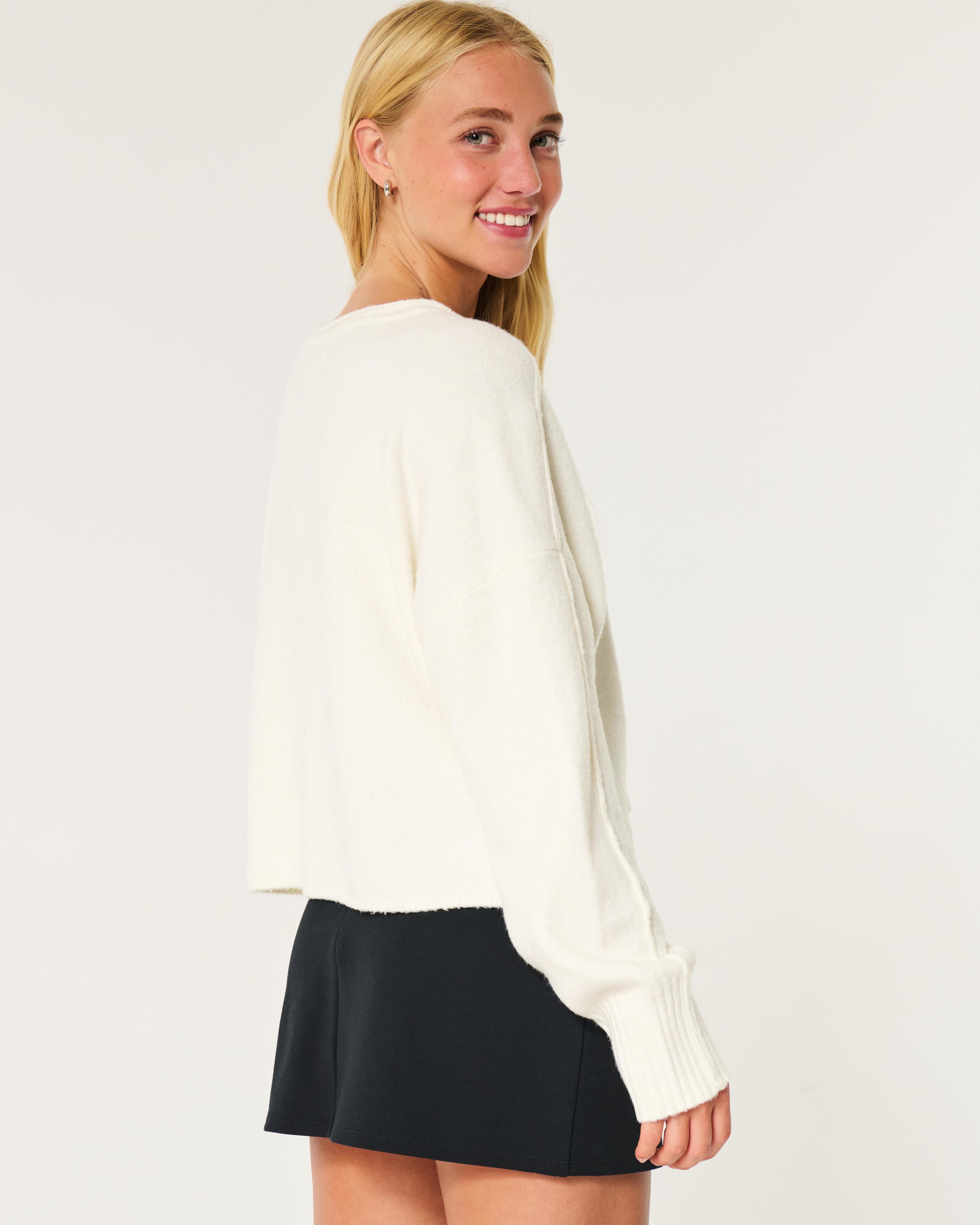 Hollister Comfy Cloud Boxy Notch-Neck Sweater Product Image