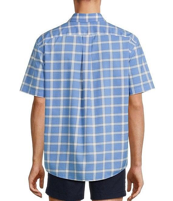 Gold Label Roundtree & Yorke Non-Iron Short Sleeve Large Windowpane Pattern Sport Shirt Product Image