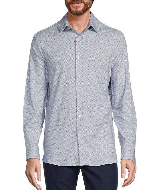 Hart Schaffner Marx State Street Essentials Albini 4FLEX Long Sleeve Geo Printed Coat Front Shirt Product Image