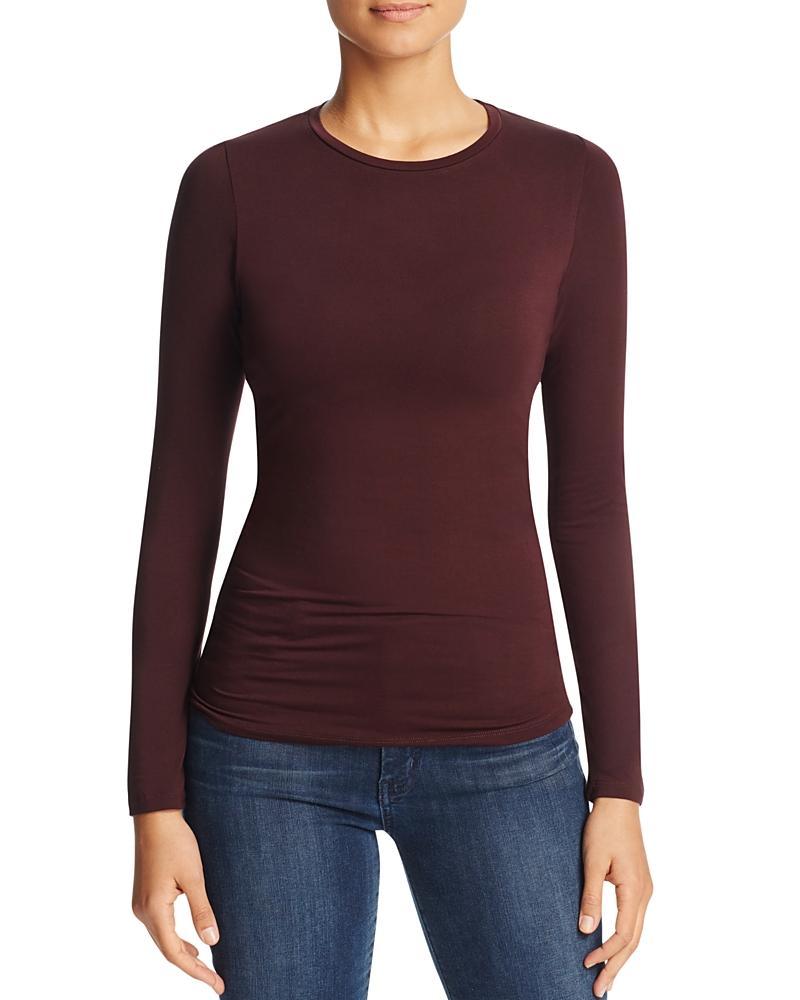 Soft Touch Flat-Edge Long-Sleeve Crewneck Top Product Image