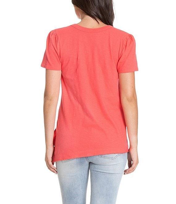 APNY Round Neck Short Sleeve Asymmetrical Hem Top Product Image