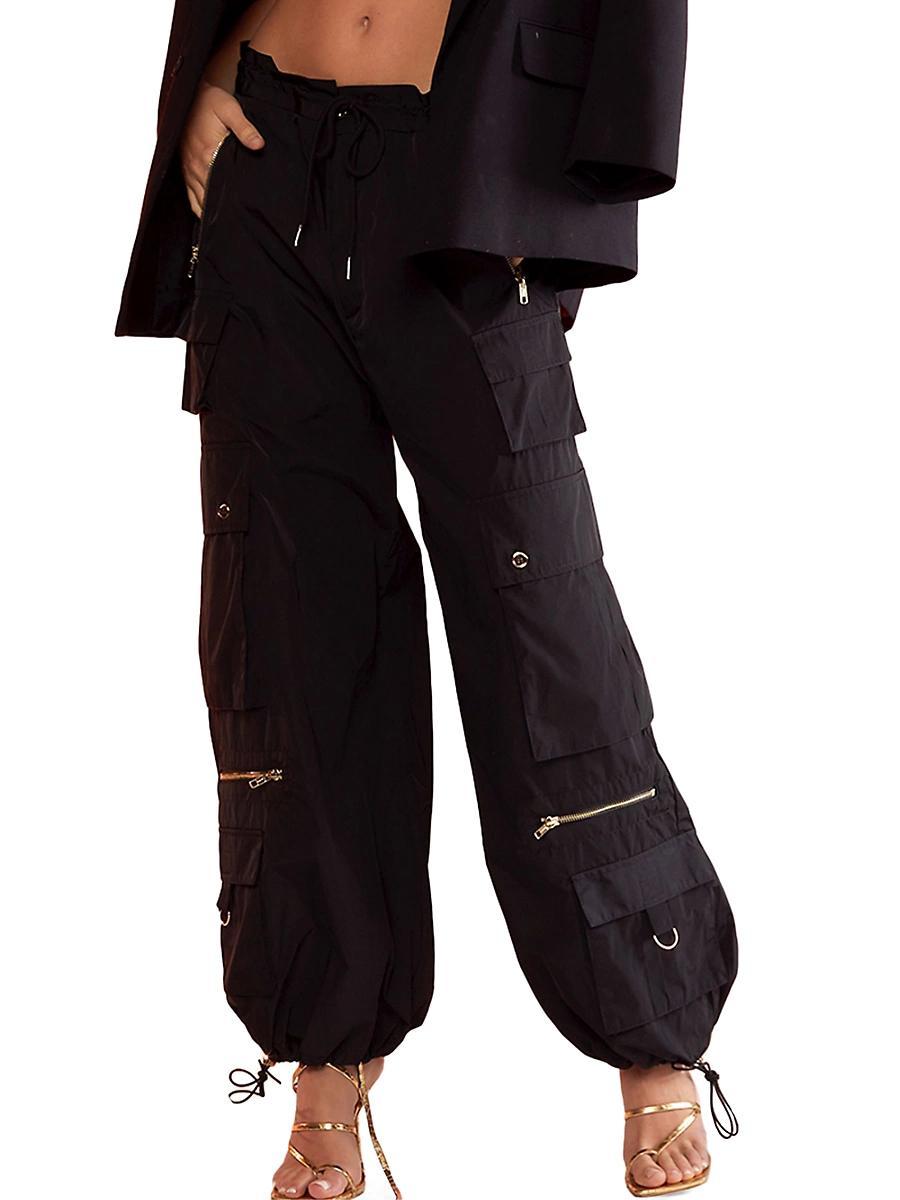 Womens Relaxed Nylon Cargo Pants Product Image