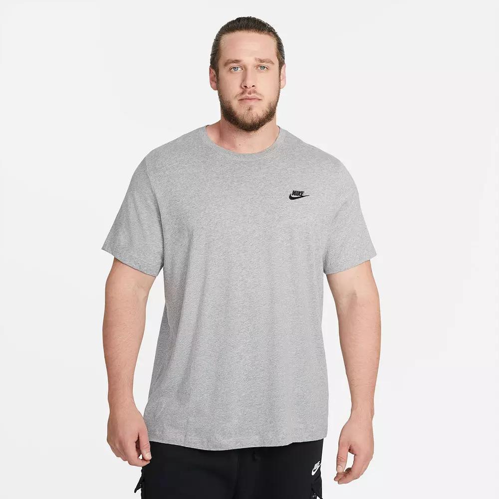 Nike Mens Nike NSW Club Short Sleeve T-Shirt - Mens Dark Grey Heather/Black Product Image