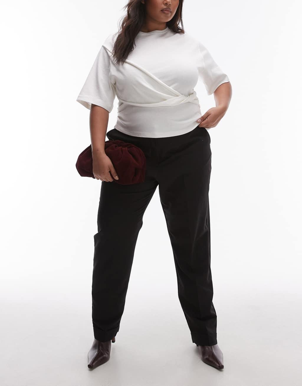 Mango Curve suit slim pants in black Product Image