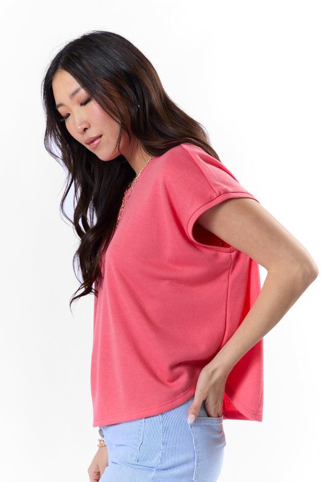 My Type Of Coral Knit Tee FINAL SALE Product Image