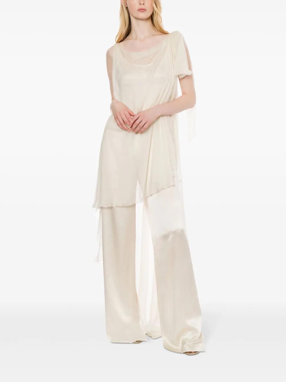 ALBERTA FERRETTI Draped Jumpsuit In White Product Image