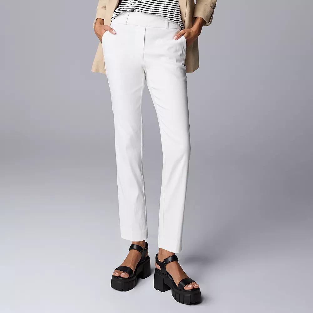 Women's Simply Vera Vera Wang Polished Twill Ankle Pants, Size: Small, Modern White Product Image