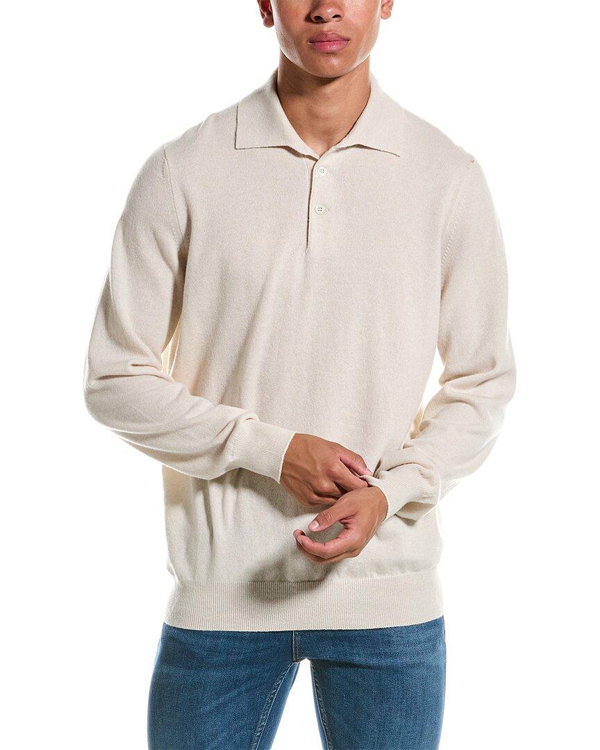 Cashmere Polo Sweater In Beige Product Image