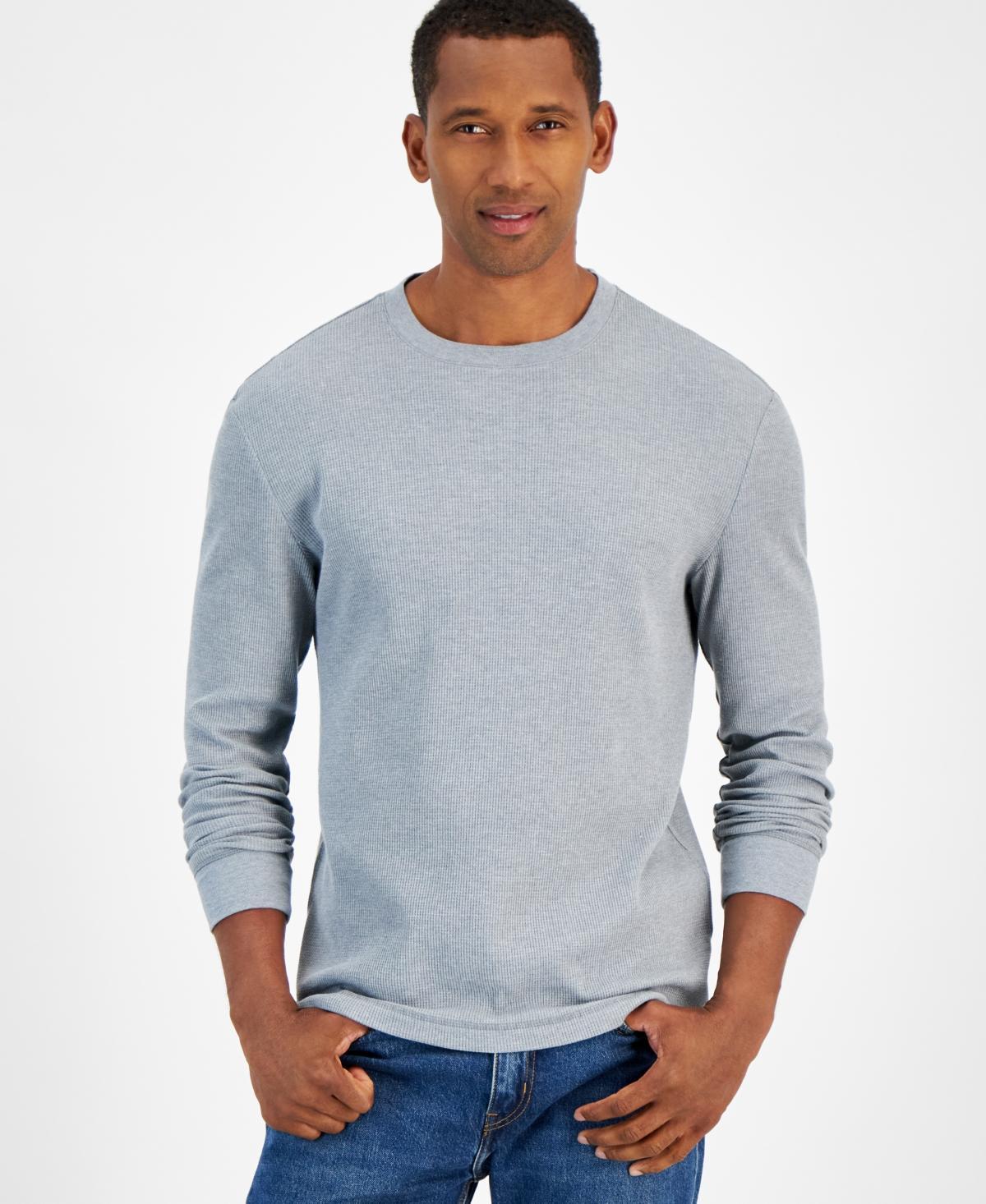 Club Room Mens Thermal Long Sleeve Ribbed Crewneck Sweater, Created for Macys Product Image