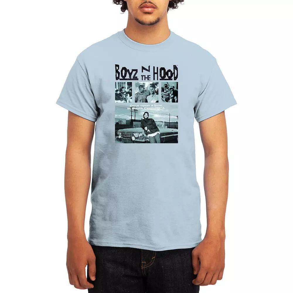 Men's Boyz N' The Hood Blue Movie Poster & Logo Tee, Boy's, Size: Large, Light Blue Product Image