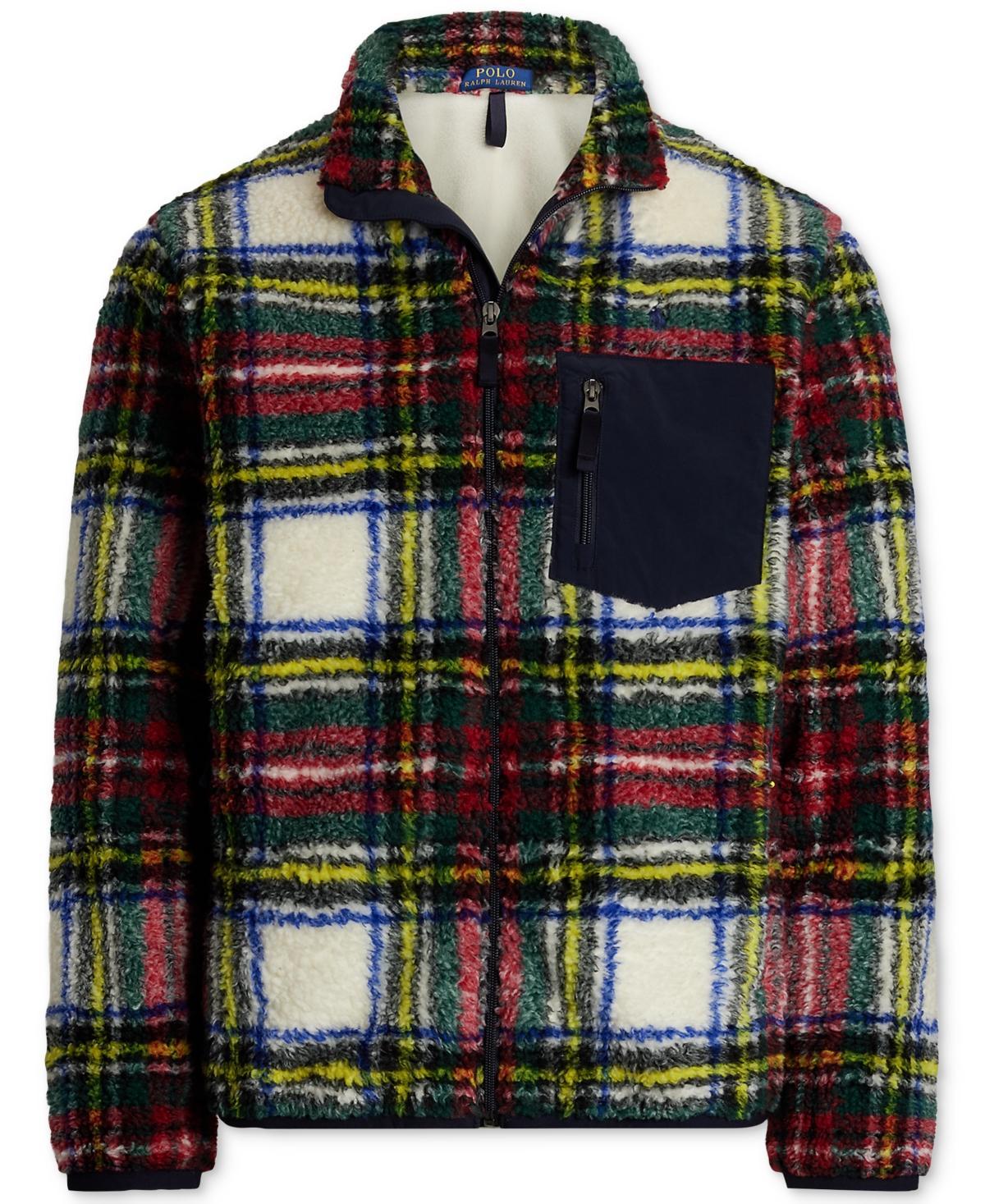 POLO RALPH LAUREN Men's Plaid Pile Fleece Hybrid Jacket In Multi Product Image