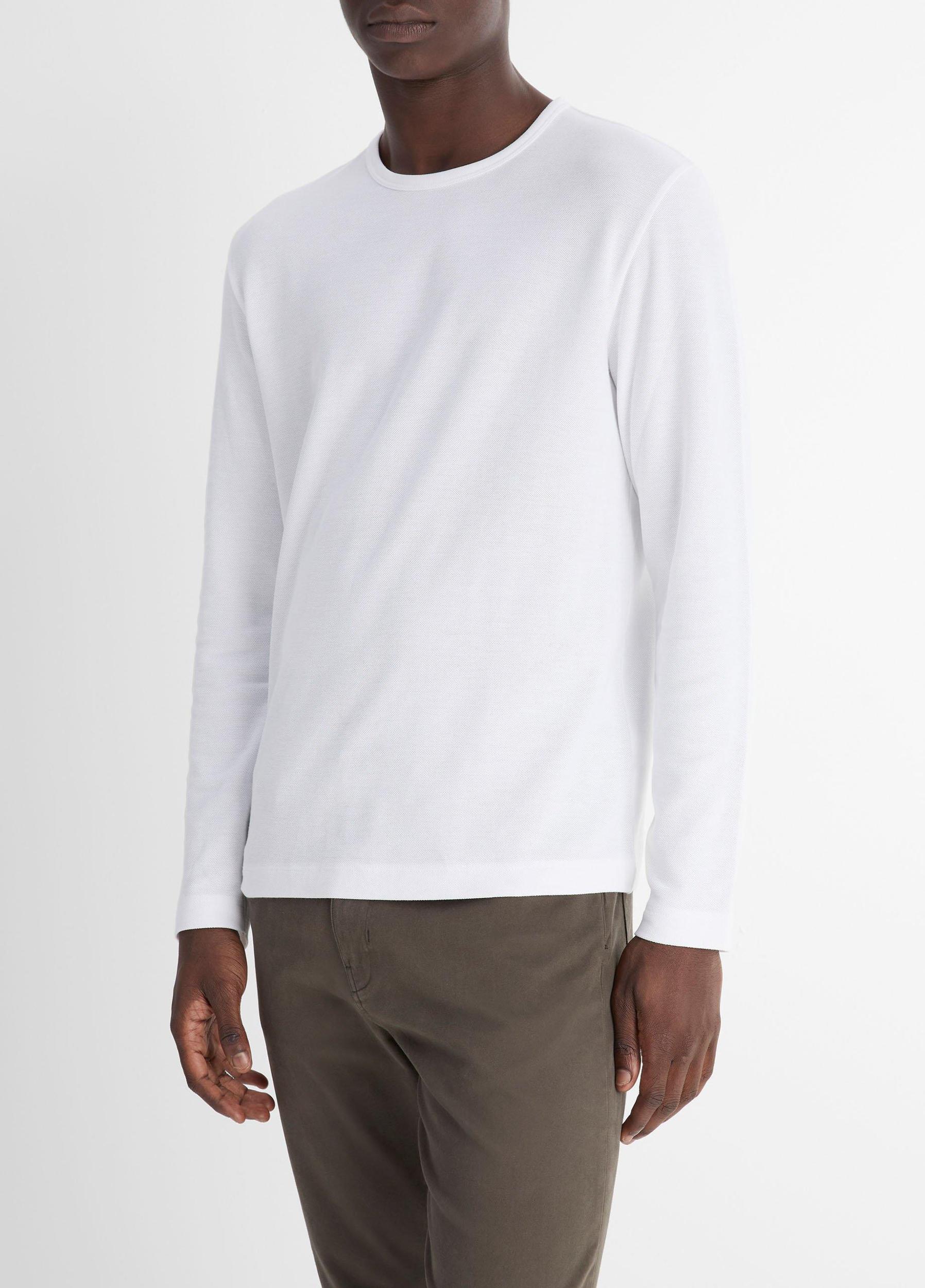 Pima Cotton Piqué Long-Sleeve T-Shirt Product Image