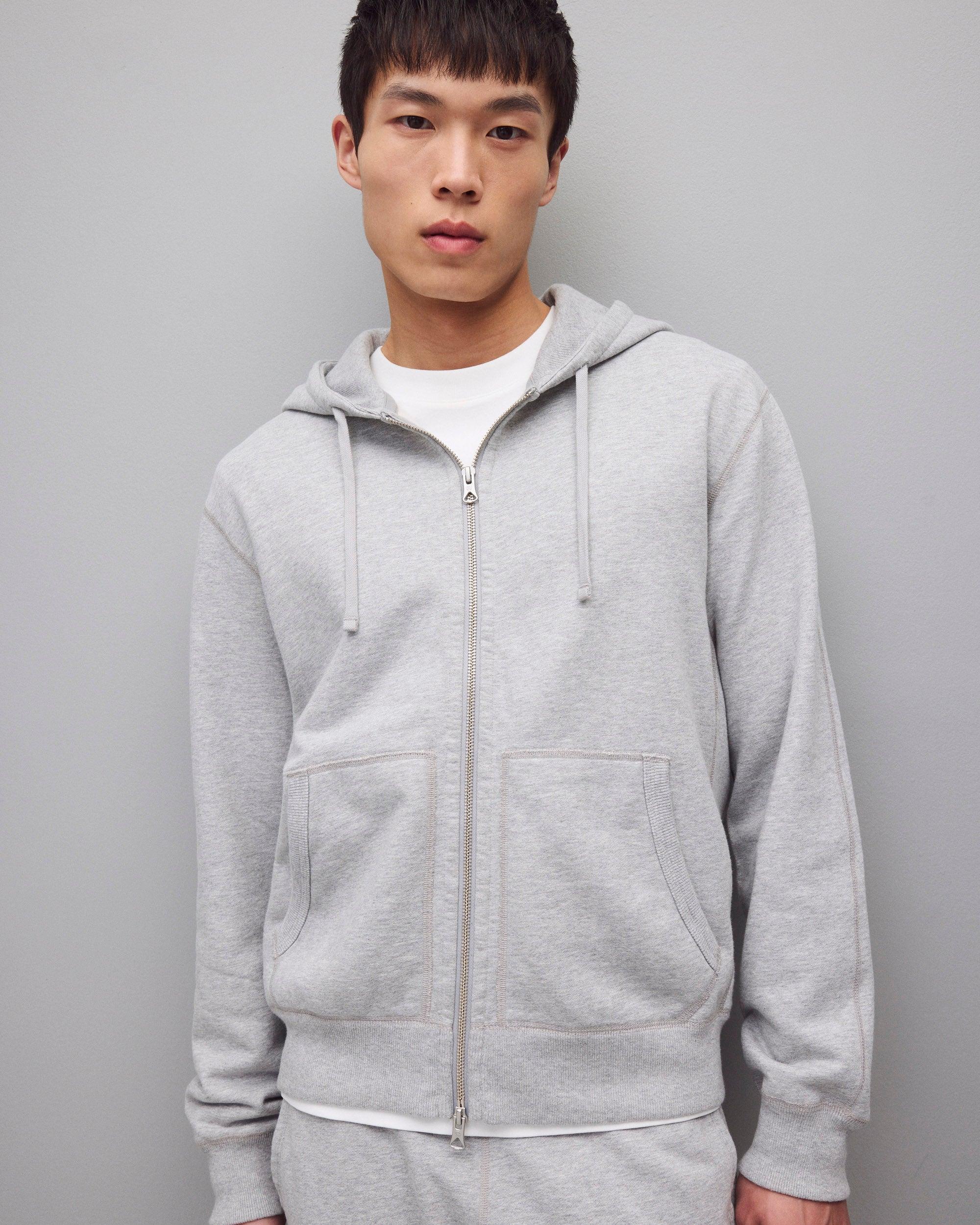 Midweight Terry Standard Zip Hoodie Male Product Image