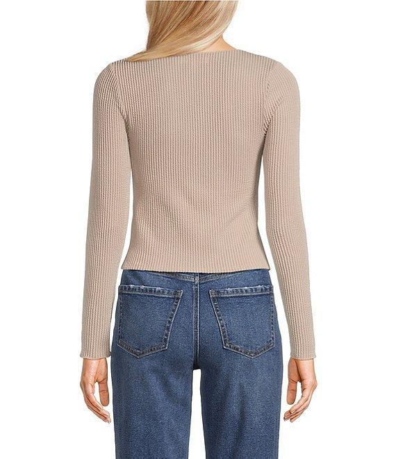 Moa Moa Long Sleeves V-Neck Urban Rib Top Product Image