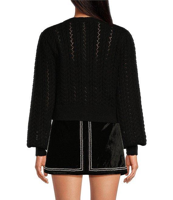 Chelsea & Violet Polly Fuzzy Polyester Button Front Long Sleeve Cardigan Product Image