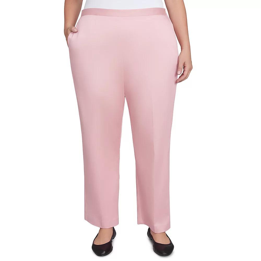 Plus Size Alfred Dunner Sateen Woven Medium Length Pants, Women&#x27;s, Size: 20 W, Pink Product Image