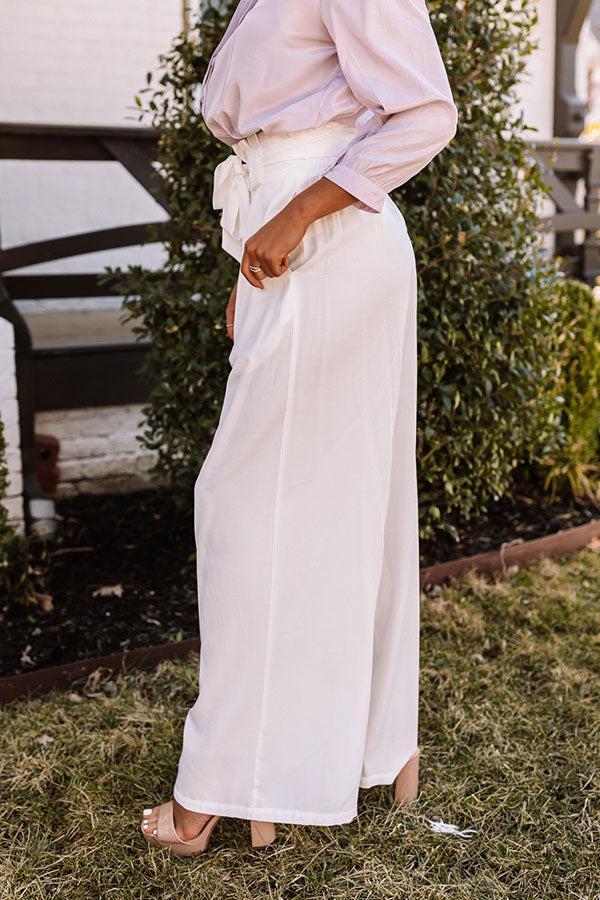 Hazelle High Waist Trousers In White Product Image