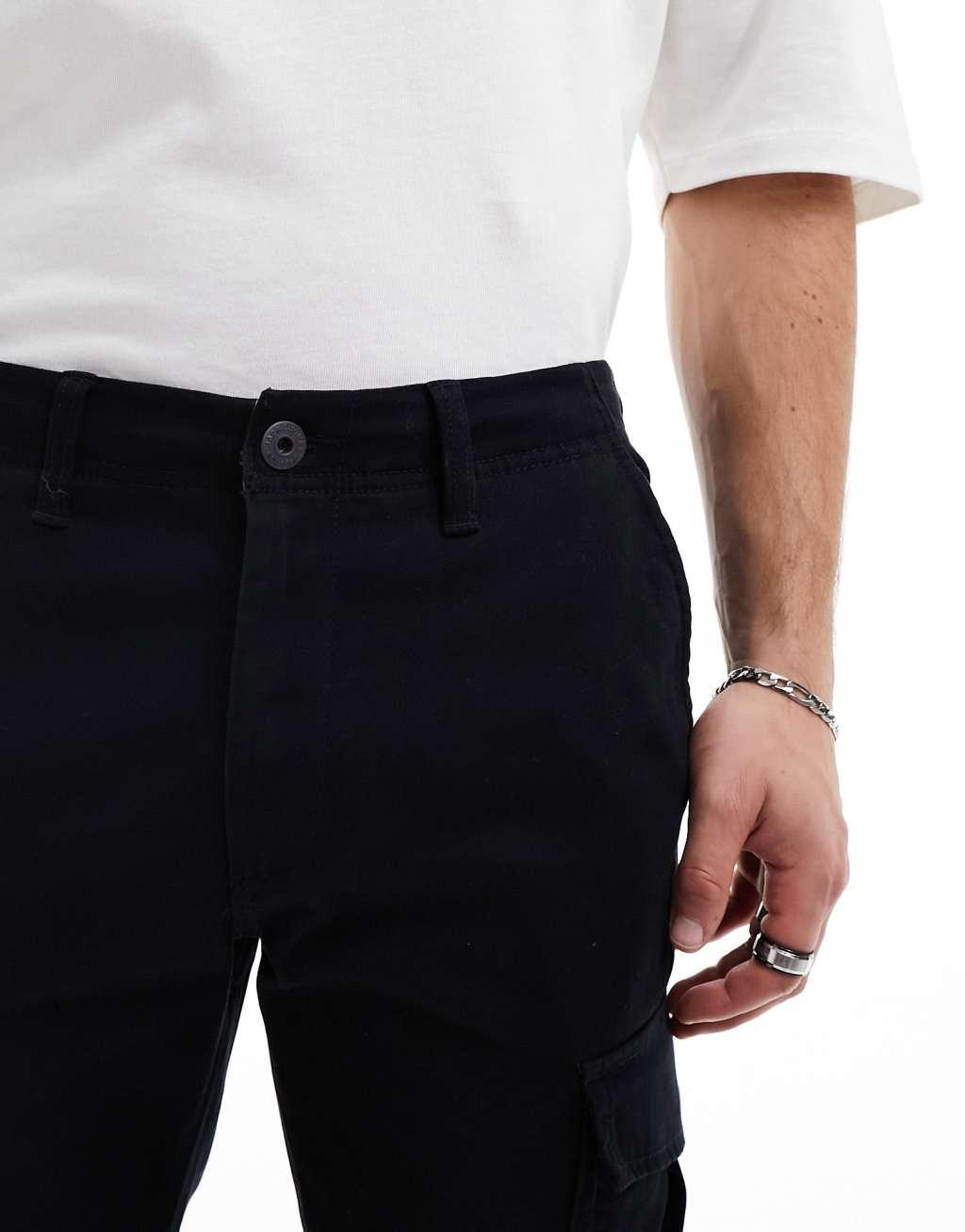 Jack & Jones cargo slim fit in black Product Image