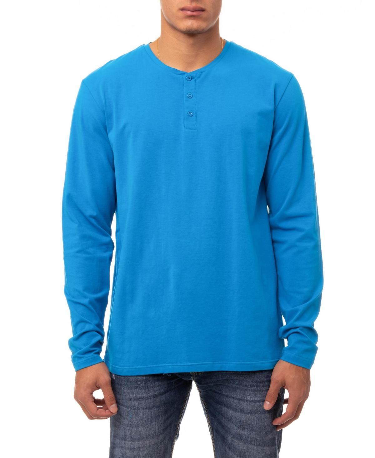 X-Ray Mens Soft Stretch Henley Neck Long Sleeve T-shirt Product Image