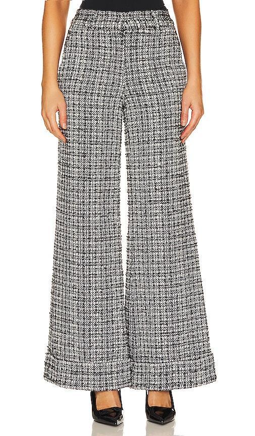 Womens Joey Plaid Tweed Wide-Leg Pants Product Image