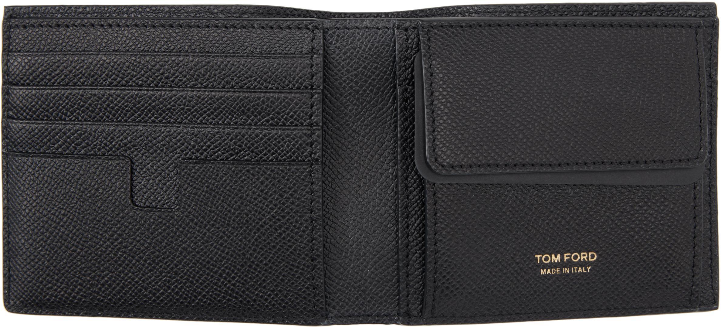 TOM FORD Black Small Grain Leather Bifold Wallet Product Image