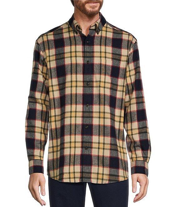 Roundtree & Yorke Long Sleeve Large Plaid Portuguese Flannel Sport Shirt Product Image