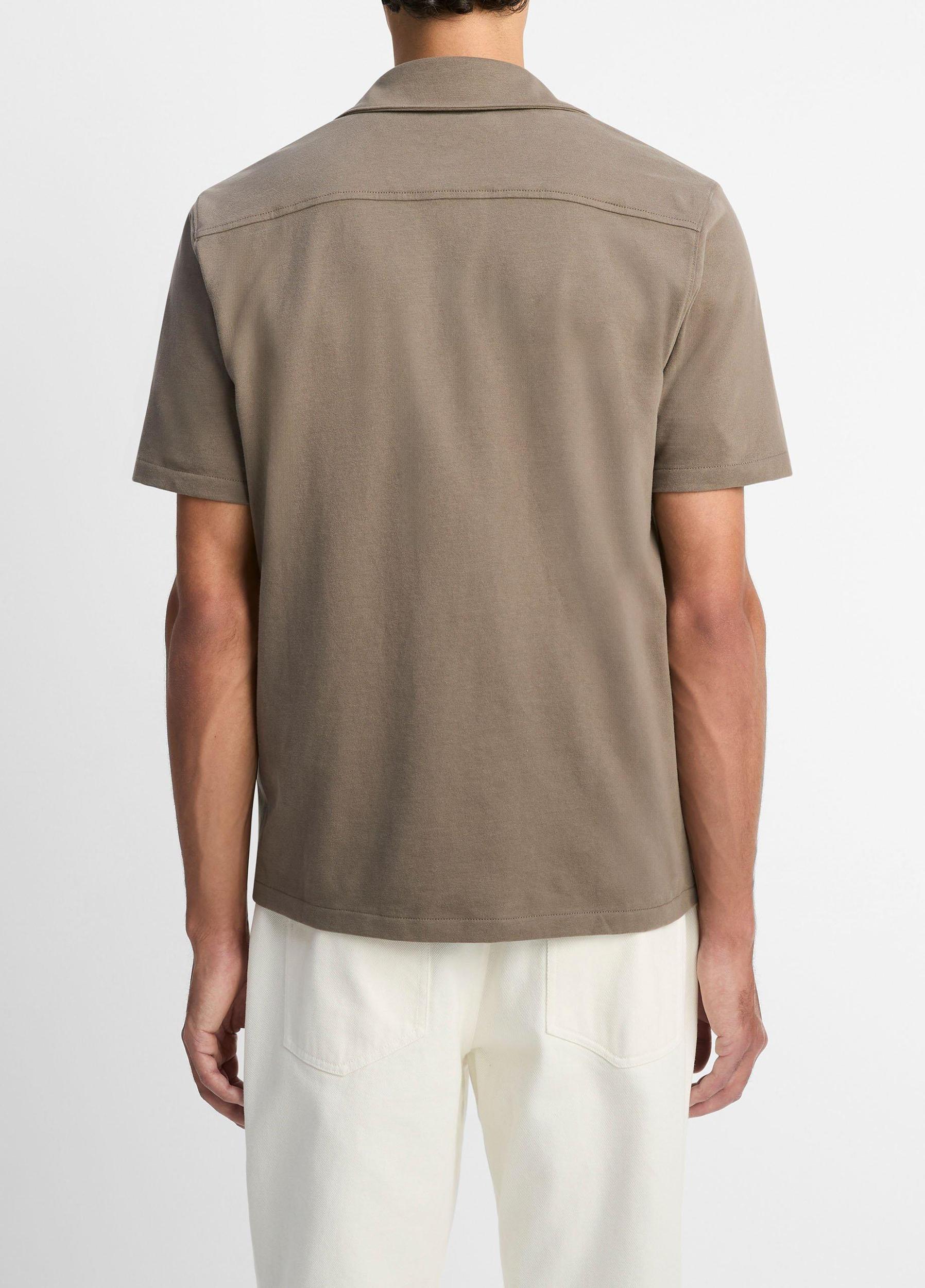 Sueded Cotton Jersey Button-Front Shirt Product Image