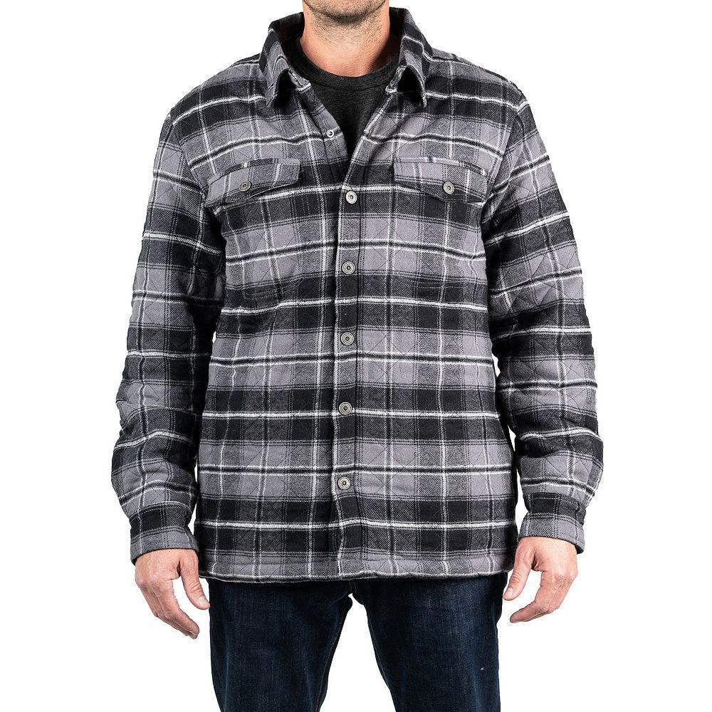 Men's Sonoma Goods For Life® Flannel Sherpa-Lined Shirt Jacket, Size: XL, Grey Black Product Image