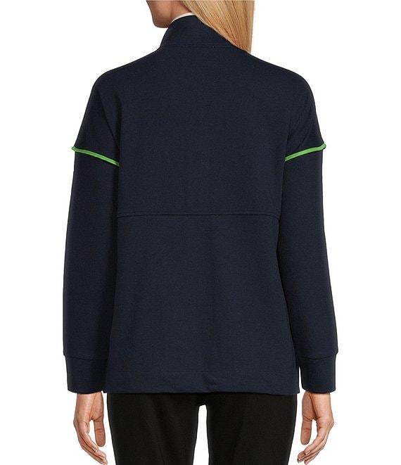 Westbound Long Sleeve Half Button Front Contrast Trim Top Product Image