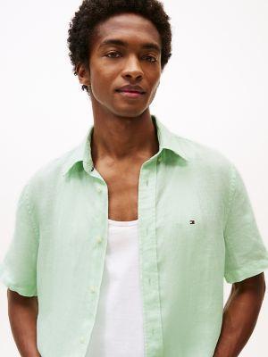 Regular Fit Pigment-Dyed Linen Shirt Product Image