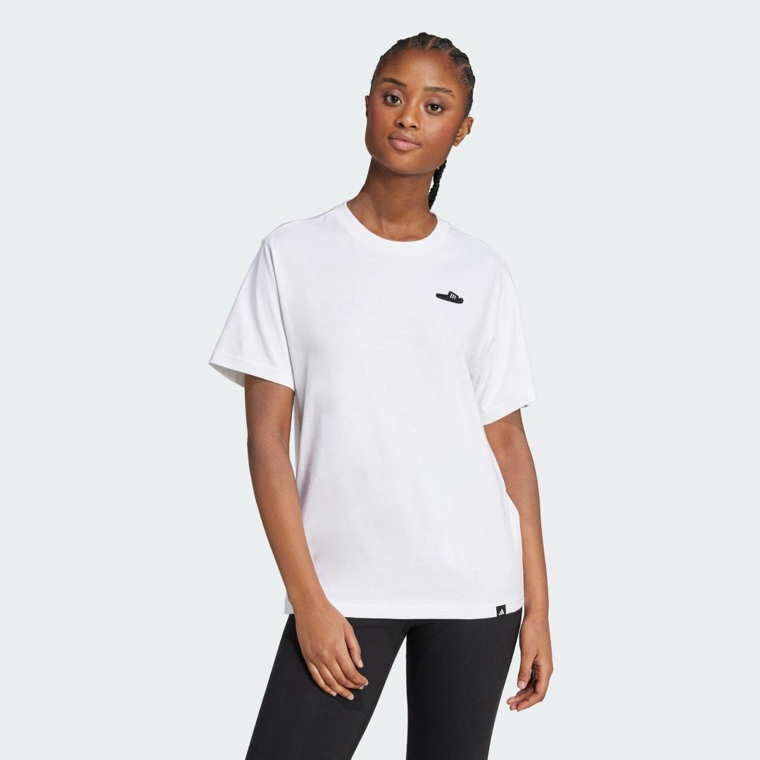 adidas Slide Graphic Tee Black XS Womens Product Image