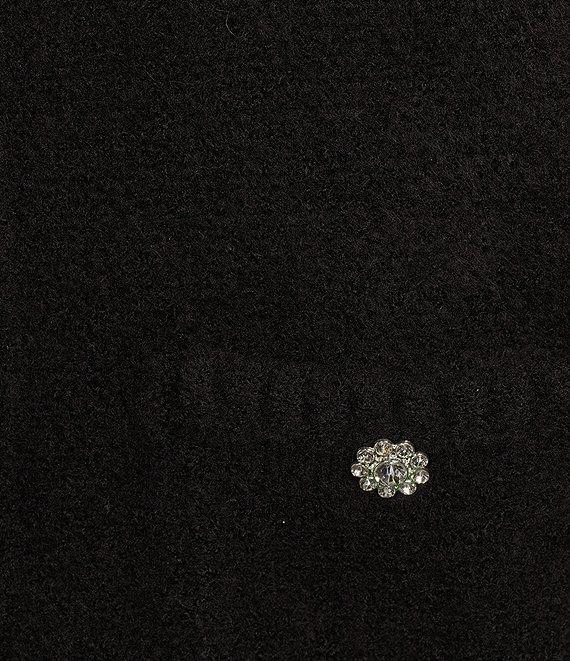 A Loves A Wool Blend Knit Crew Neck Snap Front Rhinestone Button Long Sleeve Cardigan Product Image