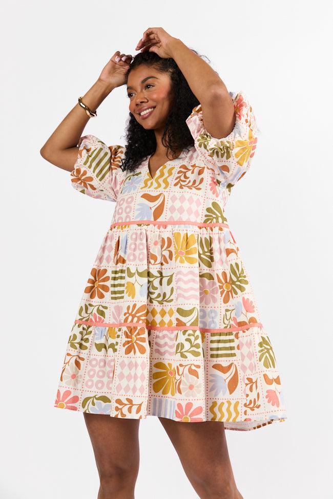 Iconic Summer Multi Print Mini Dress SALE Product Image