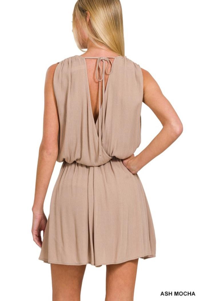 Draped Romper with Tie Back Product Image