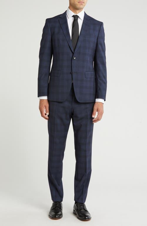 HUGO BOSS Boss Huge Plaid Virgin Wool Suit In Navy Product Image