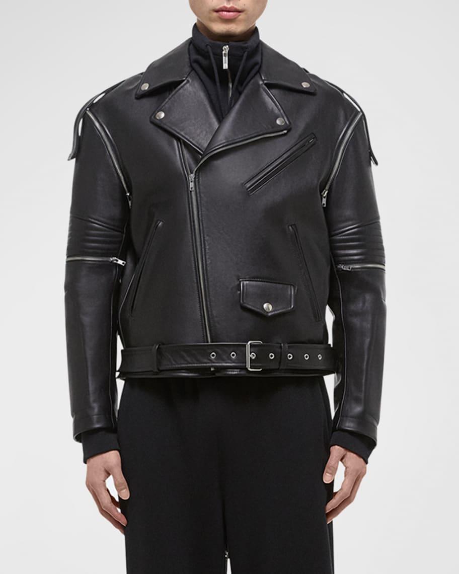 Mens Astro Leather Biker Jacket Product Image