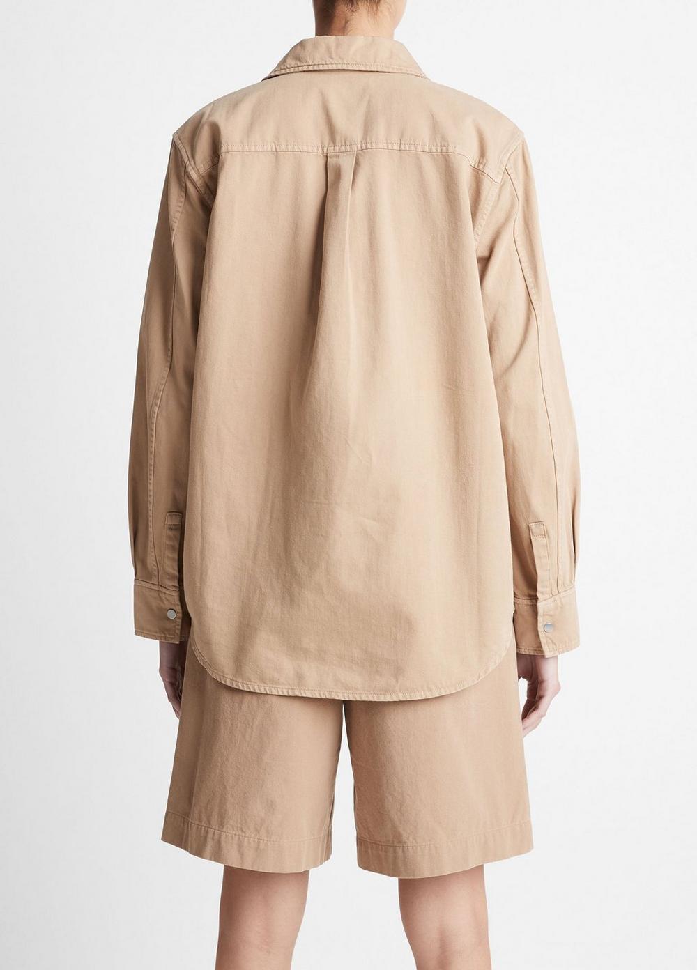 Cotton Twill Snap-Front Overshirt Product Image