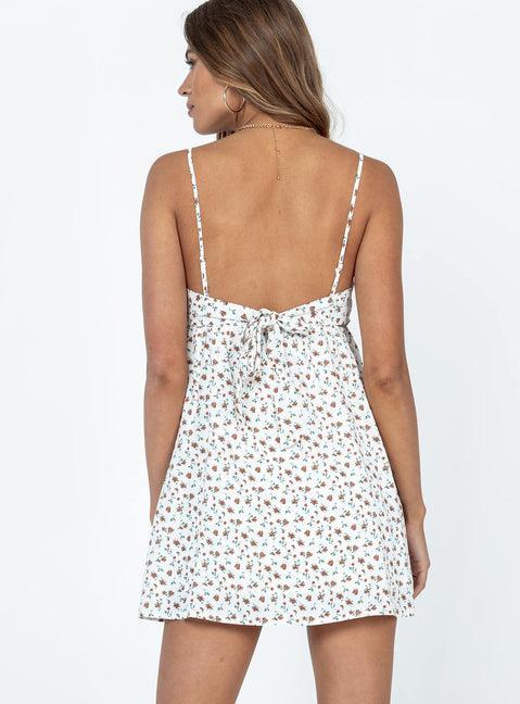 Koko Mini Dress White Floral Product Image