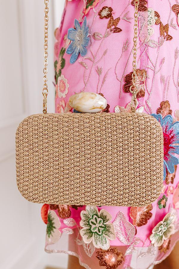 St. Lucia Love Woven Clutch in Tan Product Image