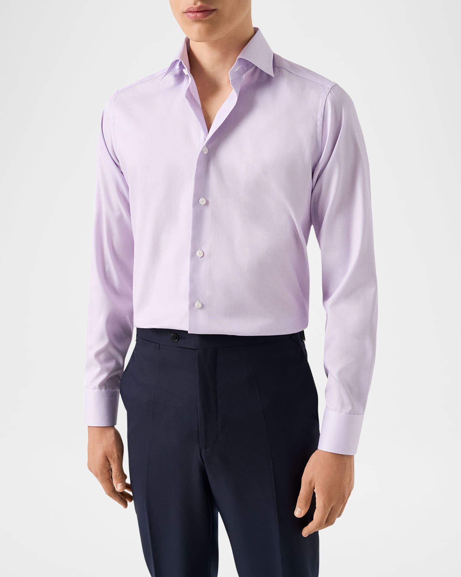 Men's Elevated Textured Supima 120 Slim-Fit Dress Shirt Product Image