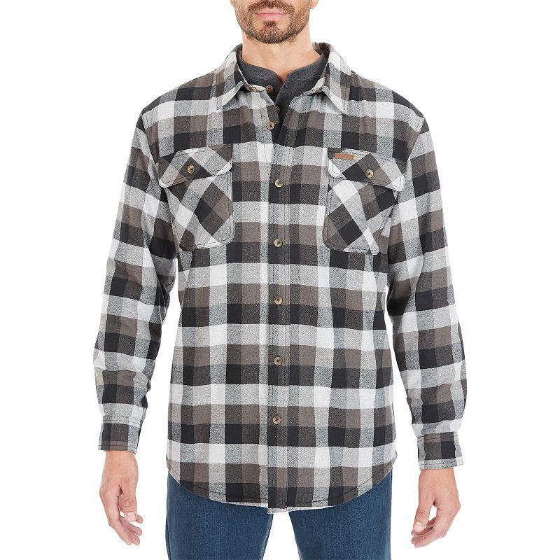 Big & Tall Smiths Workwear Sherpa-Lined Flannel Shirt Jacket, Mens Red Product Image