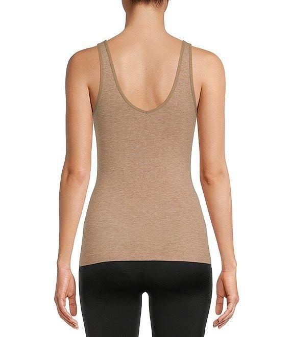 Modern Movement Seamless Scoop Neck Sleeveless Cotton Blend Tank Product Image