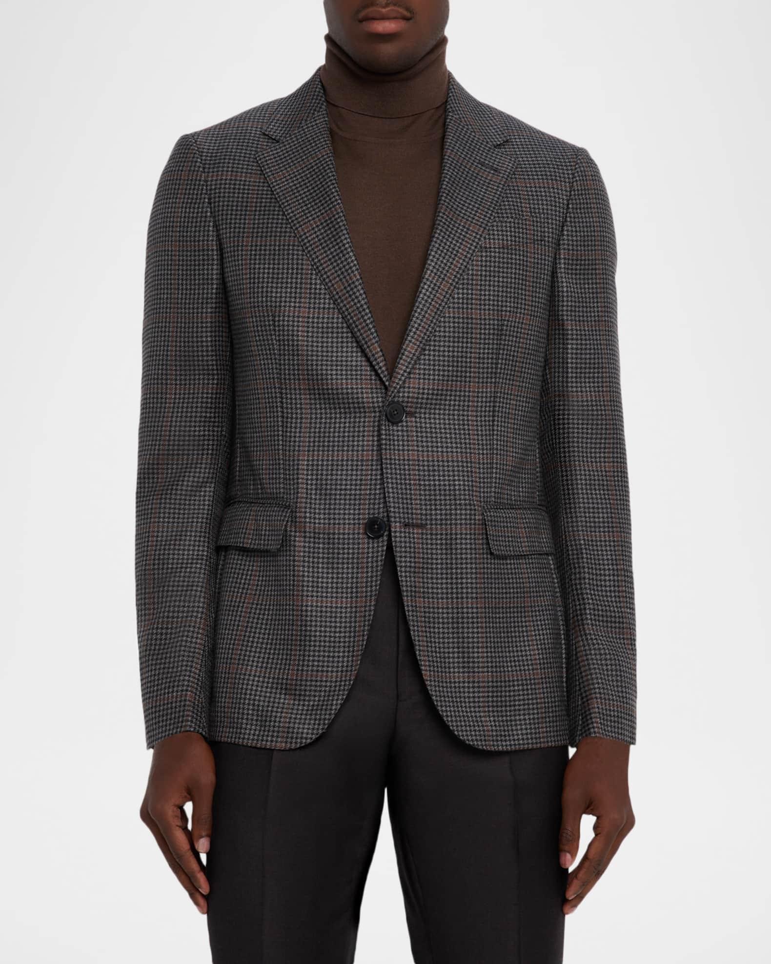 Men's Cashmere and Silk Houndstooth Check Sport Coat Product Image