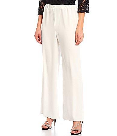 Caroline Rose Matte Crepe Flat Front Elastic Waist Wide Leg Coordinating Pants Product Image