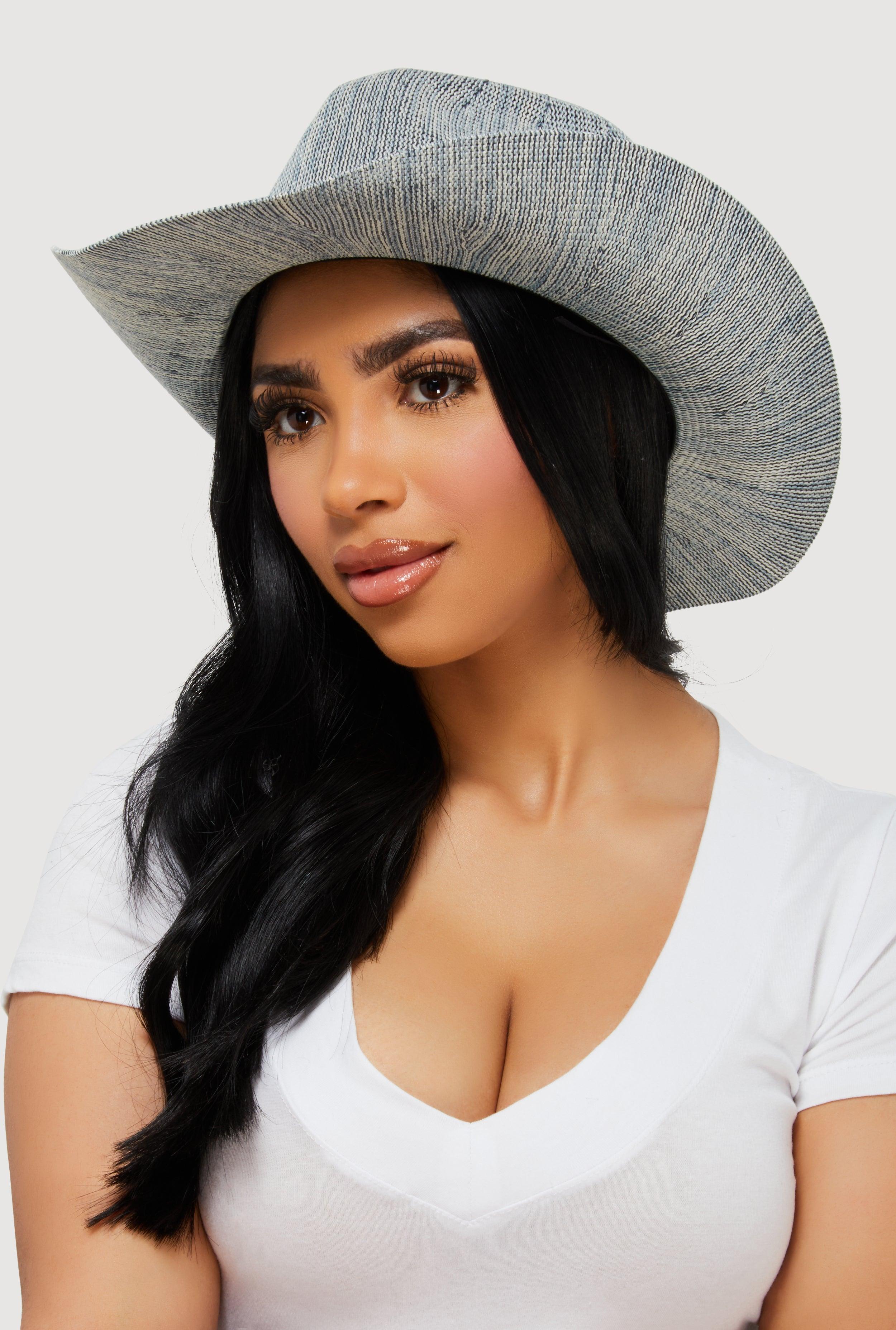 Faux Suede Trim Pinch Front Cowboy Hat Female Product Image