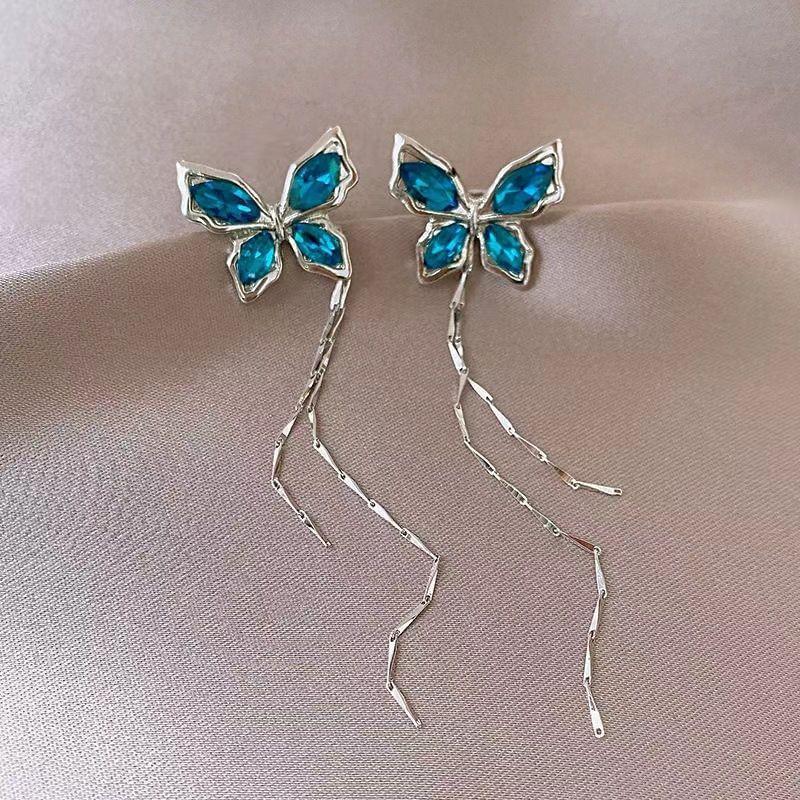 Butterfly Faux Crystal Alloy Threader Ear Cuff Product Image